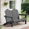 Folding Adirondack Outdoor Bench – Gray