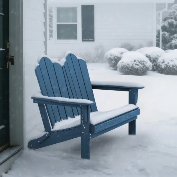 Folding Adirondack Outdoor Bench – Blue